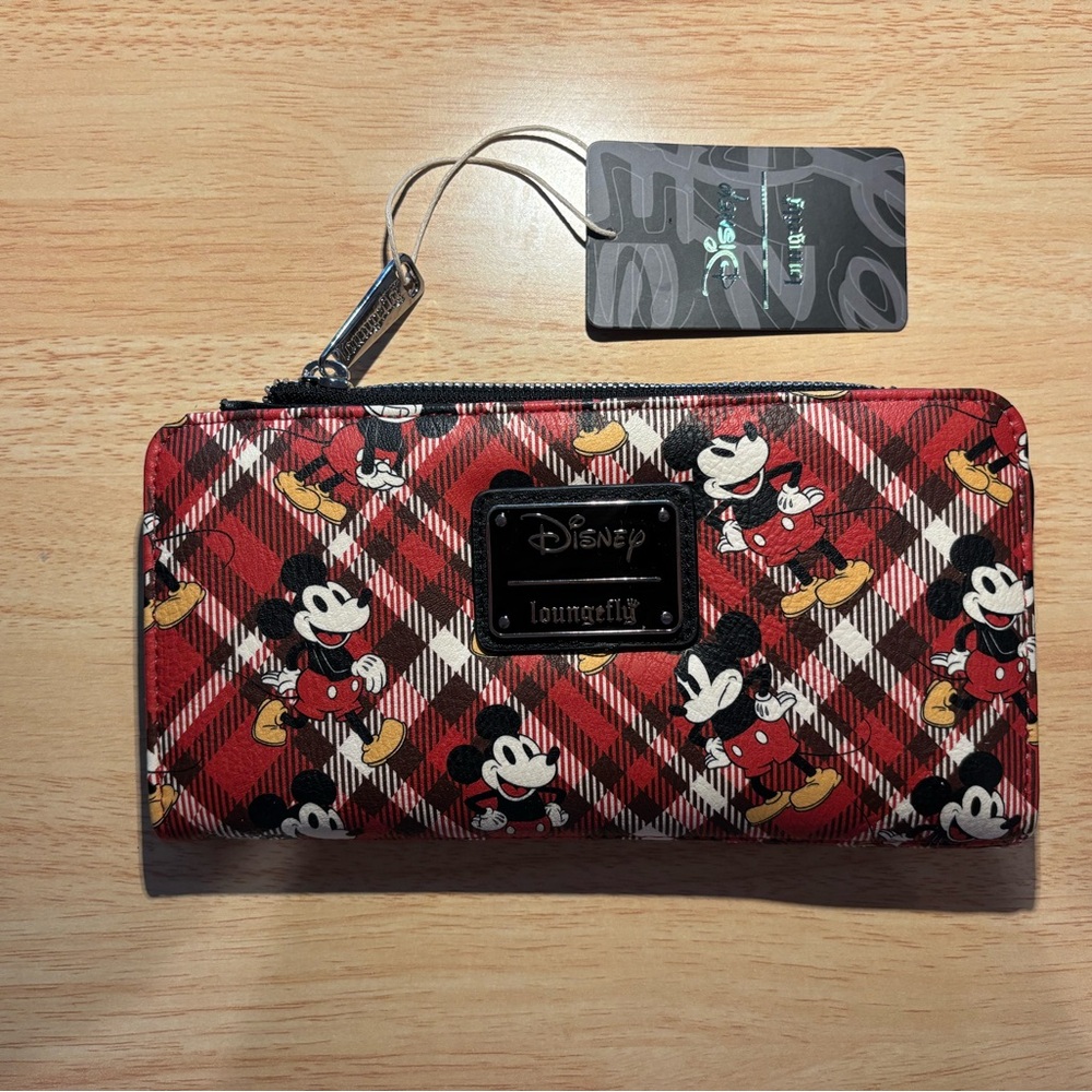Loungefly Red Plaid Mickey Mouse Wallet